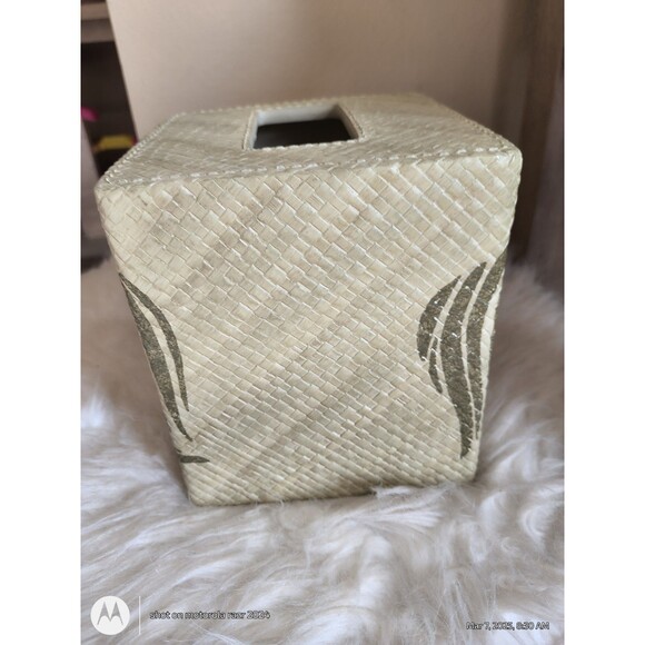 Tommy Bahama Home Montauk Drifter Green Tissue Box Cover Palm Leaf 6.5” X 5.5” - Picture 6 of 14